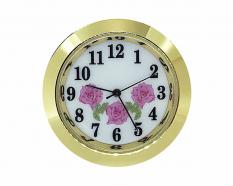White-Pink Flower Arabic Clock Insert 1-7/16